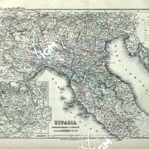 ATLANTE ORO-IDROGRAFICO COROGRAFICO E STORICO DELL' ITALIA ANNI dal 1138 a dopo il 1870 - L' ITALIA SETTENTRIONALE E CENTRALE AL TEMPO DEGLI SVEVI ANNO 1138 - 1254 TAVOLA V