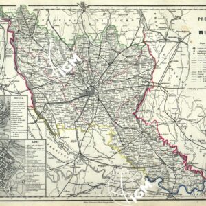 ATLANTE ORO-IDROGRAFICO COROGRAFICO E STORICO DELL' ITALIA ANNI dal 1138 a dopo il 1870 - PROVINCIA DI MILANO