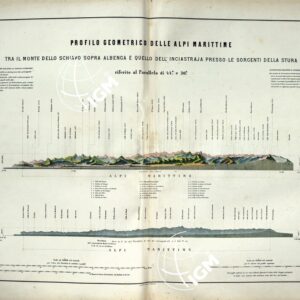 ATLANTE ORO-IDROGRAFICO COROGRAFICO E STORICO DELL' ITALIA ANNI dal 1138 a dopo il 1870 - PROFILO GEOMETRICO DELLE ALPI MARITTIME