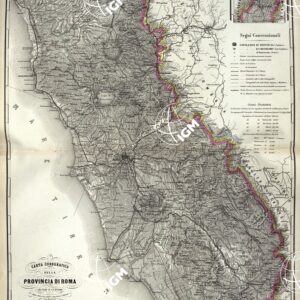 ATLANTE ORO-IDROGRAFICO COROGRAFICO E STORICO DELL' ITALIA ANNI dal 1138 a dopo il 1870 - CARTA COROGRAFICA DELLA PROVINCIA DI ROMA