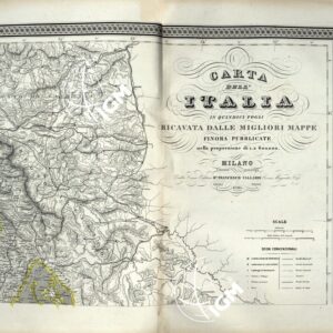 ATLANTE ORO-IDROGRAFICO COROGRAFICO E STORICO DELL' ITALIA ANNI dal 1138 a dopo il 1870 - CARTA DELL' ITALIA IN QUINDICI FOGLI RICAVATA DALLE MIGLIORI MAPPE FINORA PUBBLICATE