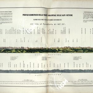 ATLANTE ORO-IDROGRAFICO COROGRAFICO E STORICO DELL' ITALIA ANNI dal 1138 a dopo il 1870 - PROFILO GEOMETRICO DELLA PARTE ORIEN.LE DELLE ALPI RETICHE DAL MONTE ORTLES FINO AL PICCO DEI TRE SIGNORI O DREY-HERREN-SPITZ