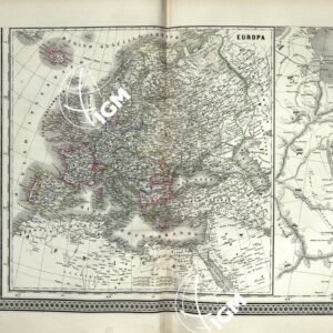 ATLANTE ORO-IDROGRAFICO COROGRAFICO E STORICO DELL' ITALIA ANNI dal 1138 a dopo il 1870 - TAVOLA N. 13  EUROPA