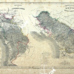 ATLANTE ORO-IDROGRAFICO COROGRAFICO E STORICO DELL' ITALIA ANNI dal 1138 a dopo il 1870 - PROVINCIE DI LIVORNO E PISA, PROVINCIE DI LUCCA E DI MASSA CARRARA
