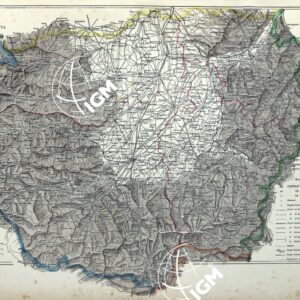 ATLANTE ORO-IDROGRAFICO COROGRAFICO E STORICO DELL' ITALIA ANNI dal 1138 a dopo il 1870 - CARTA DELLA PROVINCIA DI CUNEO