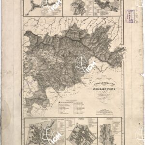 Atlante Geografico dell'Italia - Granducato di Toscana - n. 1 - I COMPARTIMENTO FIORENTINO Le Piante delle Città sono tutte nella medesima proporzione al vero di 1 a 12500.