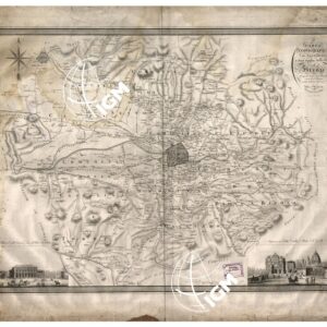 CARTA TOPOGRAFICA DEI CONTORNI A DIECI MIGLIA DELLA CITTA' DI FIRENZE - Disegnata da Girolamo Ermirio, incisa da G. Canacci, scritta da Gaetano Giarre'. Firenze presso Niccolo' Pagni.