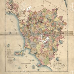 CARTA GEOMETRICA DEL GRANDUCATO DI TOSCANA DIVISA PER CIRCONDARJ COMUNITATIVI DA GASPERO MANETTI SULLA PROPORZIONE DI 1:510.000 1834 FIRENZE