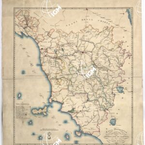 CARTA GEOMETRICA DELLE STRADE E CORSI D'ACQUA PRINCIPALI COMPRESI NEL GRANDUCATO DI TOSCANA REDATTA DA GASPERO MANETTI SULLA PROPORZIONE DI 1:510.000 - 1834 - FIRENZE  Collezione Fossombroni