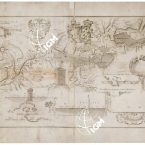 PIANTA E PROFILO DELLO STATO DELLE ACQUE DELLE CHIANE DAL PONTE DI VALIANO FINO AL PONTE DI SOTTO E DI LI AL MURO GROSSO - Val di Chiana