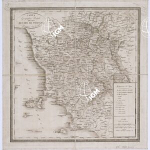 CARTA GEOGRAFICA POSTALE DEL GRAN DUCATO DI TOSCANA CREMONA PRESSO LUIGI DEMICHELI.