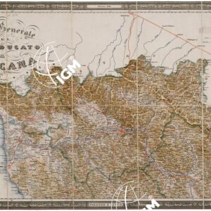 CARTA GENERALE DEL GRANDUCATO DI TOSCANA PROPRIETA' DELLA LIT. MILITARE - Coll. Pasqui n. 21 e 21 bis - Foglio Nord