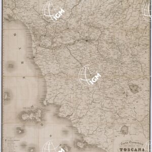 CARTA GEOMETRICA DELLA TOSCANA ACCRESCIUTA D´INDICAZIONI ED INCISA DA GIUSEPPE POZZI - Coll. Pasqui n. 20