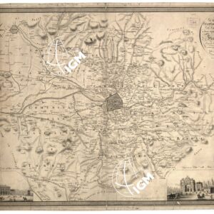 CARTA TOPOGRAFICA DEI CONTORNI A DIECI MIGLIA DELLA CITTA' DI FIRENZE - Disegnata da Girolamo Ermirio, incisa da G. Canacci, scritta da Gaetano Giarre'. Firenze presso Niccolo' Pagni.