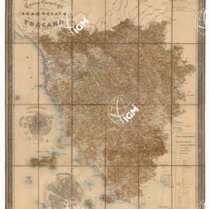 CARTA GENERALE DEL GRANDUCATO DI TOSCANA PROPRIETA' DELLA LIT. MILITARE