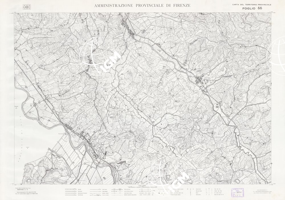 CARTA TOPOGRAFICA DEL TERRITORIO DELLA PROVINCIA DI FIRENZE - Foglio 66