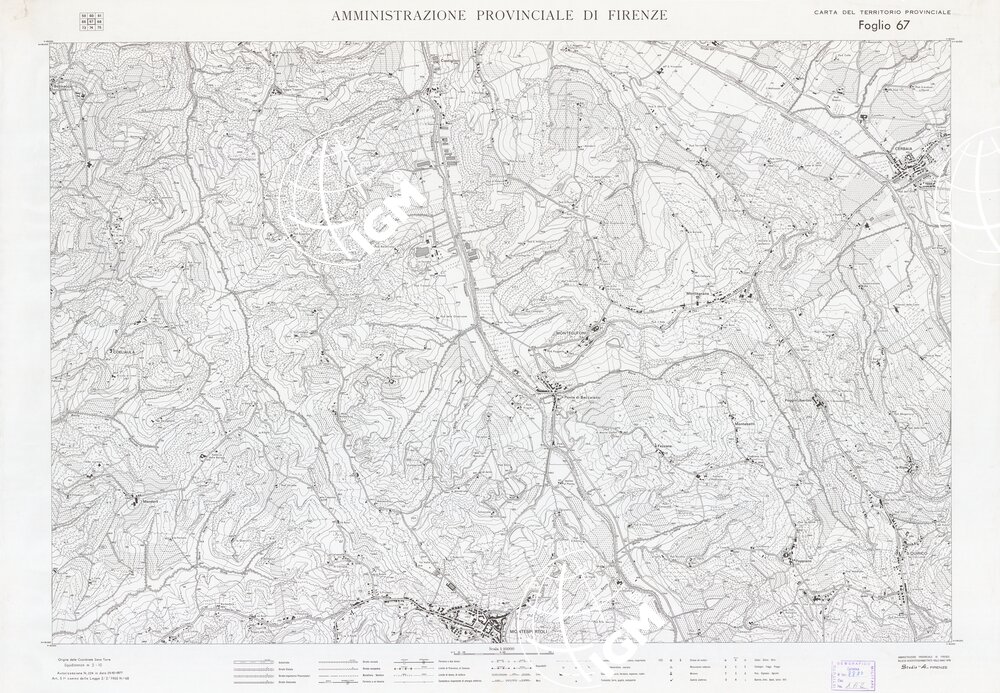 CARTA TOPOGRAFICA DEL TERRITORIO DELLA PROVINCIA DI FIRENZE - Foglio 67
