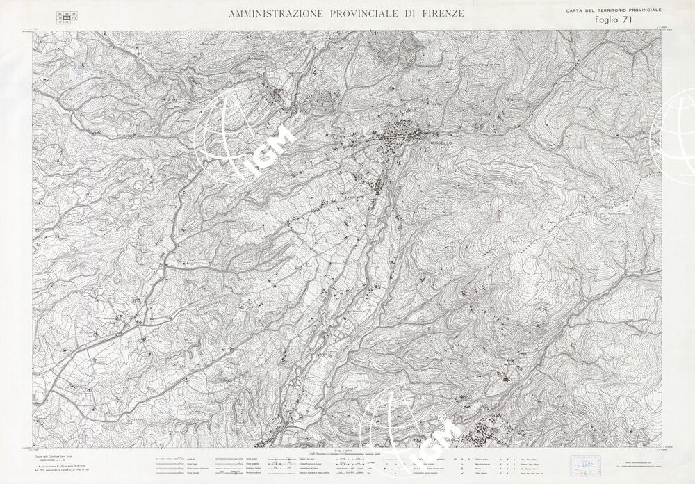 CARTA TOPOGRAFICA DEL TERRITORIO DELLA PROVINCIA DI FIRENZE - Foglio 71