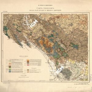 CARTA GEOLOGICA DELLE ALPI APUANE E REGIONI LIMITROFE D.ZACCAGNA. DESCRIZIONE DELLE ALPI APUANE. I.G.M. 1899.