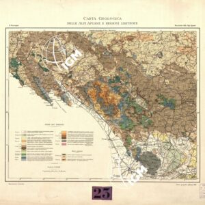CARTA GEOLOGICA DELLE ALPI APUANE E REGIONI LIMITROFE D.ZACCAGNA. I.G.M. 1899.