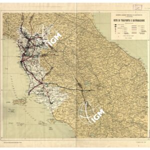 CARTA DELLE LINEE DELLA SOCIETA' LIGURE TOSCANA DI ELETTRICITA' - LIVORNO RETE DI TRASPORTO E DISTRIBUZIONE