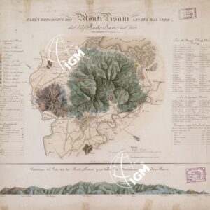 CARTA GEOLOGICA DEI MONTI PISANI .LEVATA DAL VERO DAL PROF. PAOLO SAVI NEL 1832 NELLA PROPORZIONE DI 1:80.000.