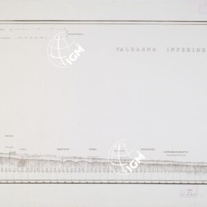 PROFILO DI LIVELLAZIONE DELLA CHIANA E DELL'ARNO DALL'ARGINE DI SEPARAZIONE PRESSO CHIUSI SINO AL MARE E DELLA SIEVE DA S. PIERO A SIEVE SINO AL SUO SBOCCO IN ARNO - FOGLIO 5 - Valdarno inferiore