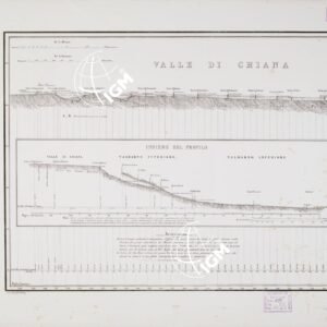 PROFILO DI LIVELLAZIONE DELLA CHIANA E DELL'ARNO DALL'ARGINE DI SEPARAZIONE PRESSO CHIUSI SINO AL MARE E DELLA SIEVE DA S. PIERO A SIEVE SINO AL SUO SBOCCO IN ARNO - FOGLIO 7 - Valle di Chiana