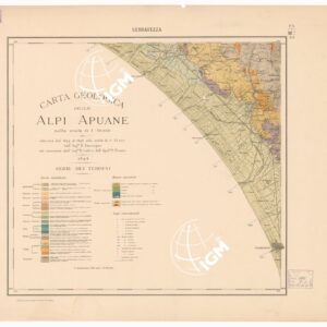 CARTA GEOLOGICA DELLE ALPI APUANE IN 4 FOGLI E 3 TAVOLE DI SEZIONI - SEZIONI GEOLOGICHE - Serravezza
