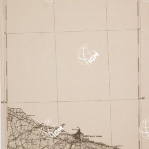 CARTA DELL' ITALIA MERIDIONALE EDITA DALL'ISTITUTO TOPOGRAFICO MILITARE ITALIANO - Foglio 50 - Bari delle Puglie