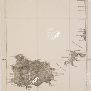 CARTA DELL' ITALIA MERIDIONALE EDITA DALL'ISTITUTO TOPOGRAFICO MILITARE ITALIANO - Foglio 61 parte occidentale - Napoli