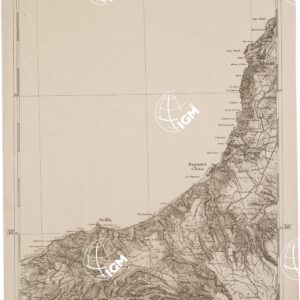 CARTA DELL' ITALIA MERIDIONALE EDITA DALL'ISTITUTO TOPOGRAFICO MILITARE ITALIANO - Foglio 126 parte orientale - Messina