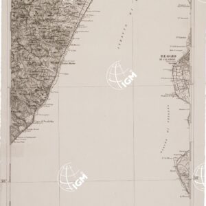 CARTA DELL' ITALIA MERIDIONALE EDITA DALL'ISTITUTO TOPOGRAFICO MILITARE ITALIANO - Foglio 137 parte occidentale - Reggio di Calabria