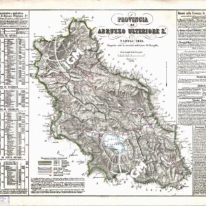 CARTA AMMINISTRATIVA DEL REGNO DELLE DUE SICILIE DIVISA IN SINGOLE PROVINCIE - Foglio 1 - Provincia di Abruzzo Ulteriore 2°