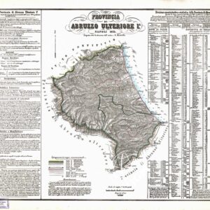 CARTA AMMINISTRATIVA DEL REGNO DELLE DUE SICILIE DIVISA IN SINGOLE PROVINCIE - Foglio 2 - Provincia di Abruzzo Ulteriore 1°