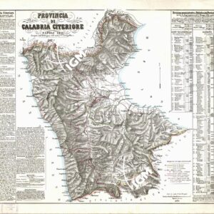 CARTA AMMINISTRATIVA DEL REGNO DELLE DUE SICILIE DIVISA IN SINGOLE PROVINCIE - Foglio 13 - Provincia di Calabria Citeriore
