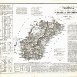 CARTA AMMINISTRATIVA DEL REGNO DELLE DUE SICILIE DIVISA IN SINGOLE PROVINCIE - Foglio 15 - Provincia di Calabria Ulteriore 1^