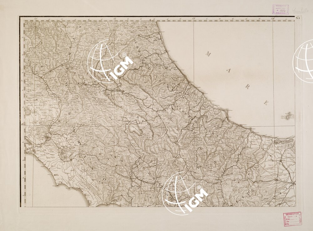 ATLANTE DEL REGNO DI NAPOLI RIDOTTO IN VI FOGLI DA GIOVANNI ANTONIO RIZZI ZANNONI GEOGRAFO DI SUA MAESTA' SICILIANA - Foglio 1