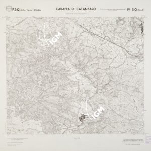 CARTA TOPOGRAFICA DELLA CALABRIA - Foglio 242 IV S.O. SEZ.D - Caraffa di Catanzaro