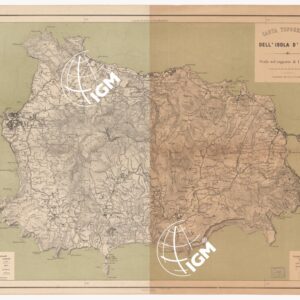 CARTA TOPOGRAFICA DELL'ISOLA D'ISCHIA. I.G.M.