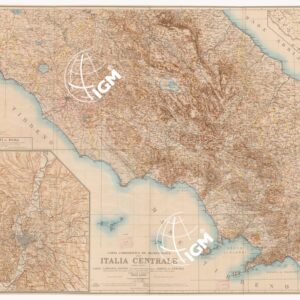 CARTA COROGRAFICA ED ARCHEOLOGICA DELL'ITALIA CENTRALE OSSIA ANTICO LAZIO, CAMPANIA, SANNIO, CON PARTI MERIDIONALI DELLA SABINA ED ETRURIA