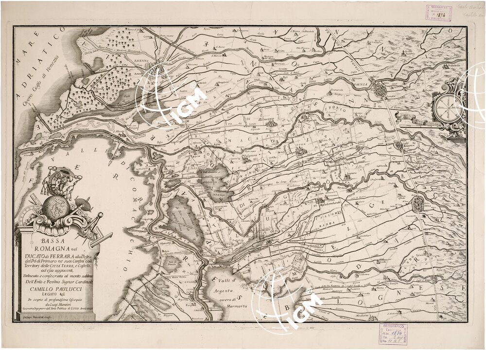 BASSA ROMAGNA NEL DUCATO DI FERRARA ALLA DESTRA DEL PO DI PRIMARO NE' SUOI CONFINI, COLLI TERRITORI DELLE CITTA',TERRE, E CASTELLI AD ESSA AGGIACENTI