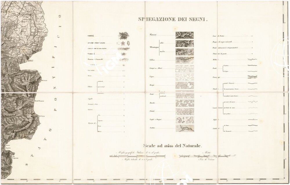 CARTA TOPOGRAFICA DEL DUCATO DI MODENA... - Foglio VI E - Spiegazione dei segni