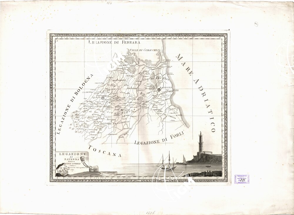LEGAZIONE DI RAVENNA DIVISA NE' SUOI GOVERNI. ROMA 1821.