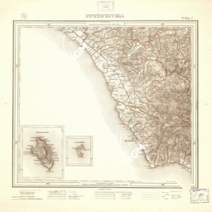 CARTA DELLA PROVINCIA DI ROMA COI CONFINI DEI TERRITORI COMUNALI - Civitavecchia - Foglio 142.7