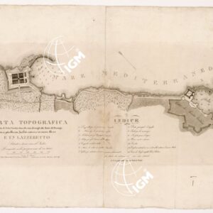 CARTA TOPOGRAFICA DEL PORTO DI CIVITAVECCHIA FINO ALLA CAVA DE SCOGLI ALLA PUNTA DEL PECORAJO.