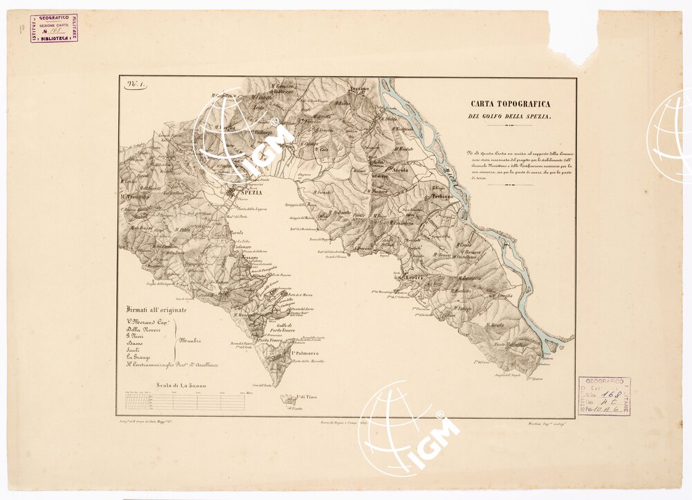 CARTA TOPOGRAFICA DEL GOLFO DELLA SPEZIA