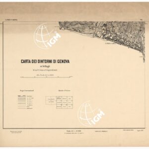 CARTA DEI DINTORNI DI GENOVA IN 14 FOGLI DI CUI 9 RILIEVO E 5 INGRANDIMENTI - Foglio 7 - S. Pier d'Arena e Quadro d'Unione