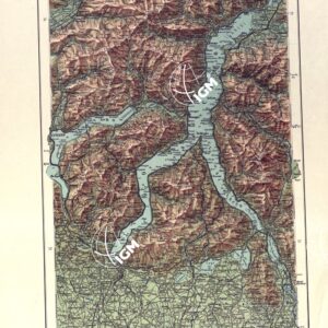 LAGO DI COMOALPI E LAGHI D'ITALIA. CASA ED. DI CARTE TOPOGRAFICHE. MILANO.