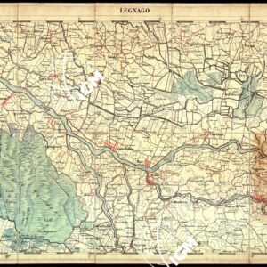 CARTA DELLA PARTE CENTRALE DELL'ALTA ITALIA AUTOGRAFATA NELL'UFFICIO TOPOGRAFICO DEL CORPO REALE DELLO STATO MAGGIORE - Foglio D V - LEGNAGO